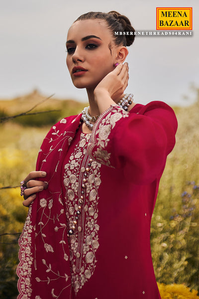 Rani Modal Silk Floral Threadwork and Zari Embroidered Suit Set