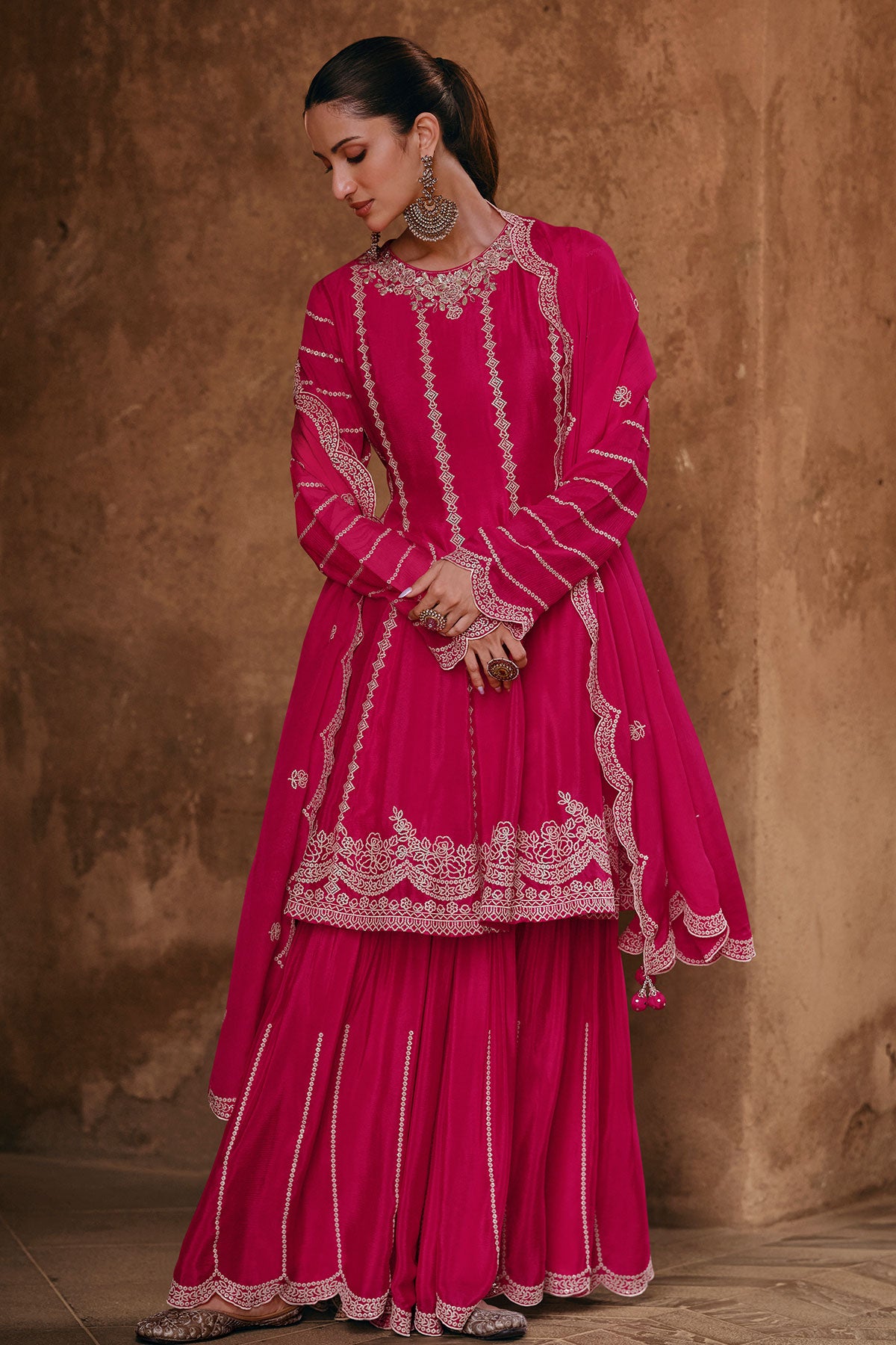 Rani Chinon Sequins Embroidered Suit Set