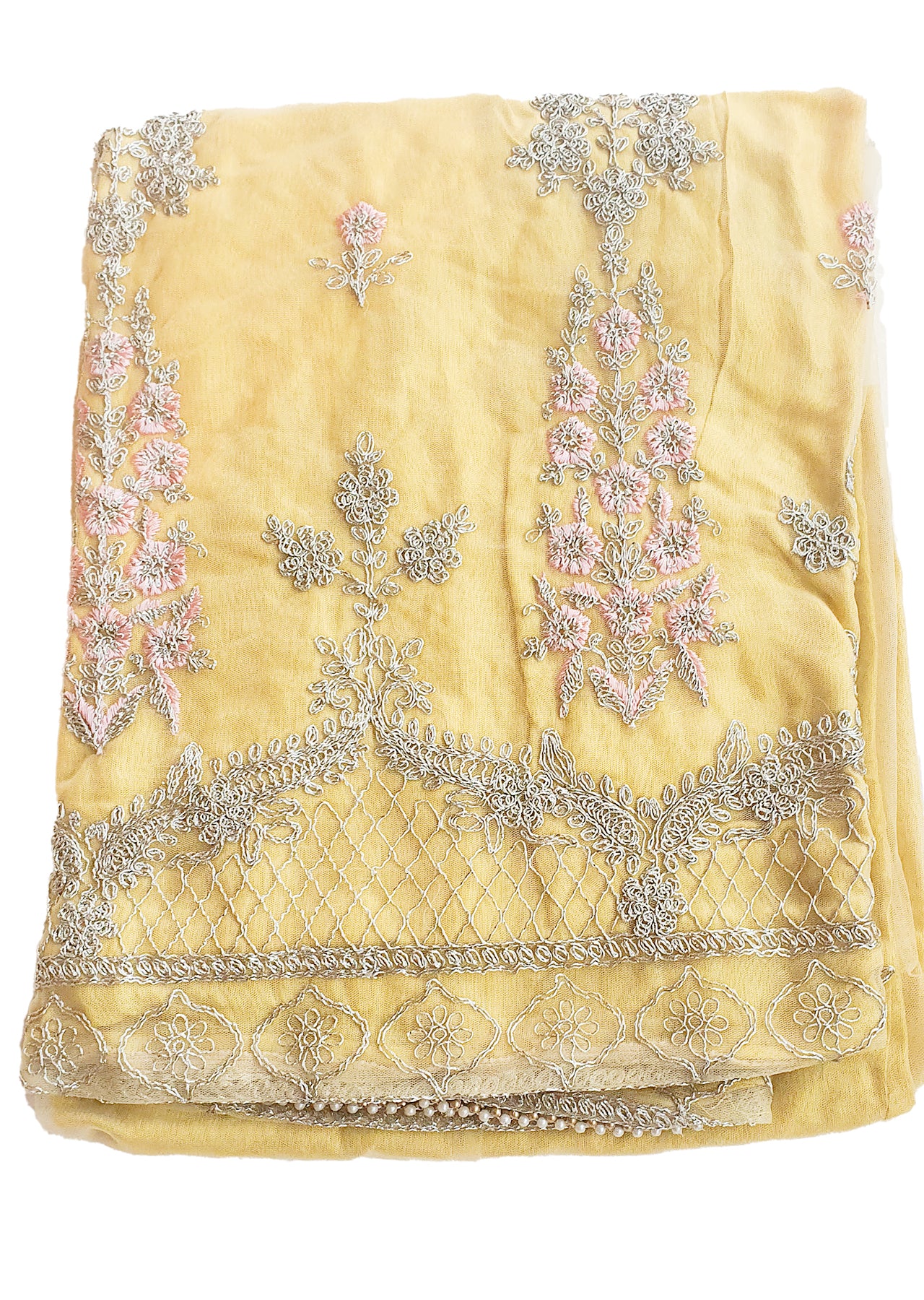 Mustard Georgette Embroidered Suit Set