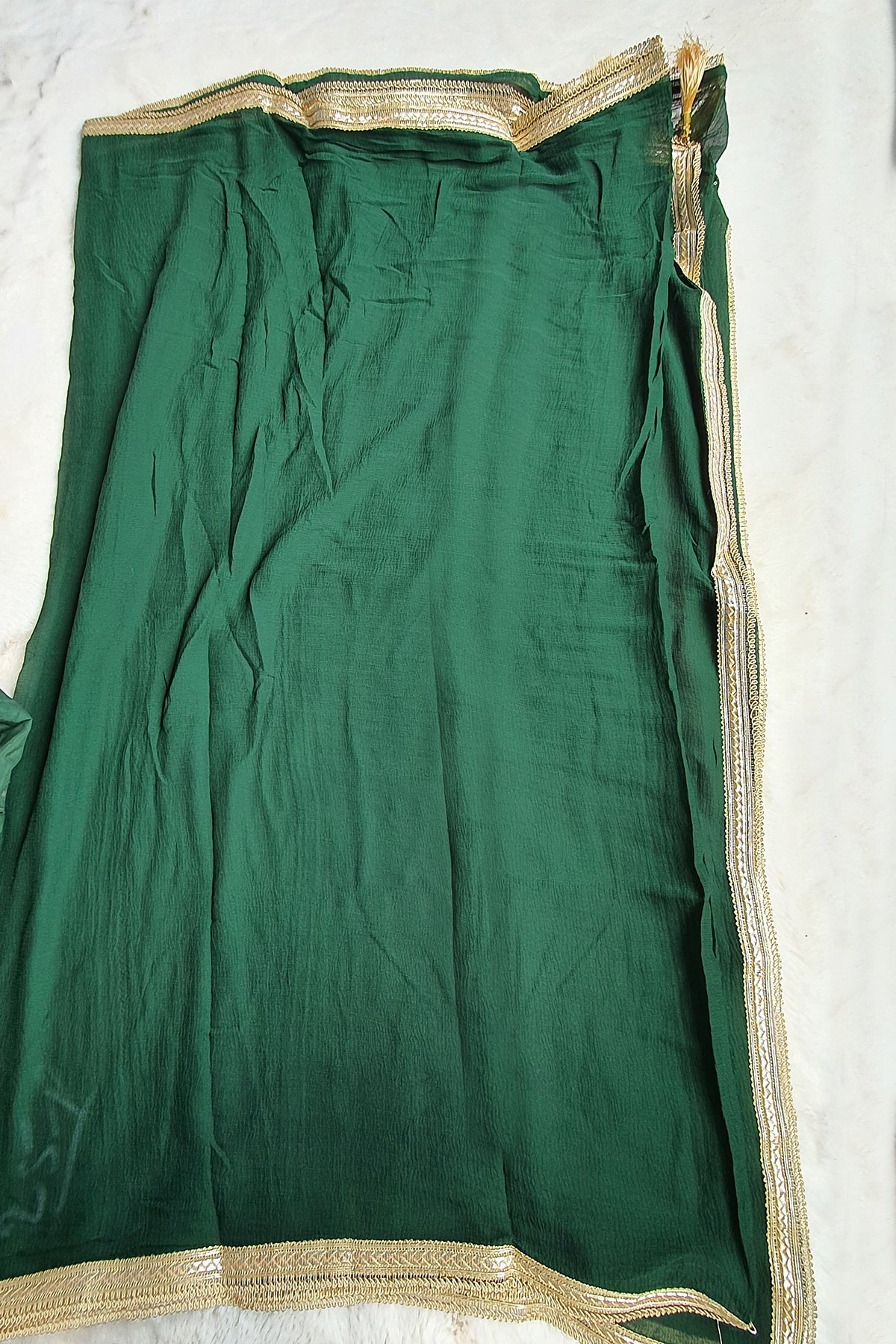 Green Viscose Silk Anarkali Gown With Dupatta