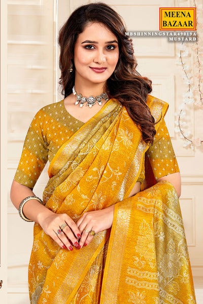 Mustard Magic Printed Saree