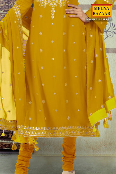 Mustard Sequin Georgette Suit Set