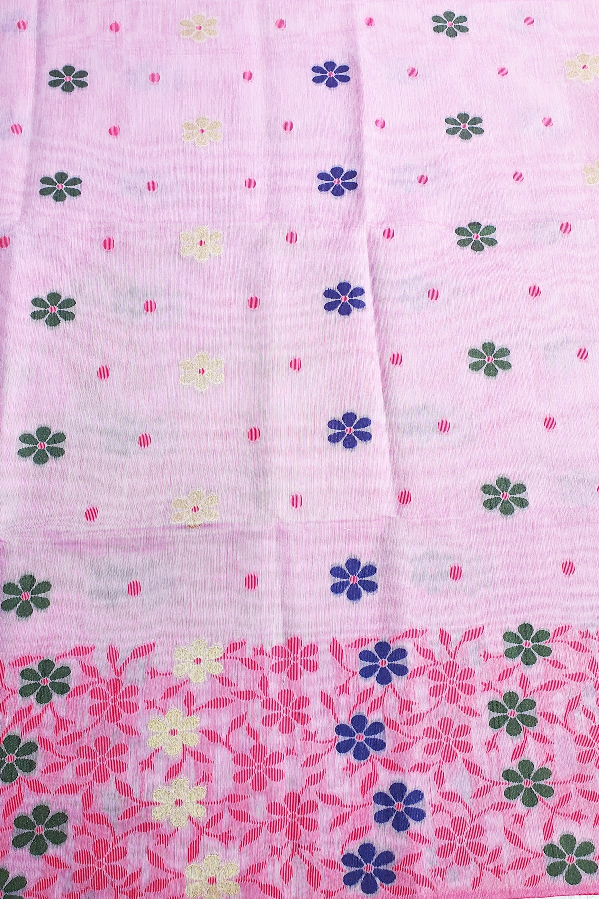 Pink Organza Silk Floral Printed Saree