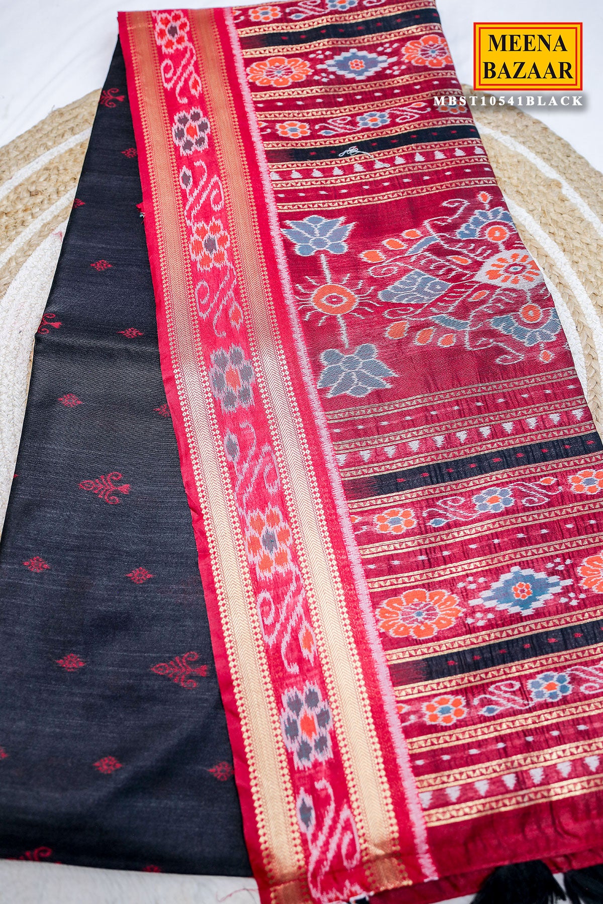 Black Soft Silk Saree – Minimal Zari Elegance