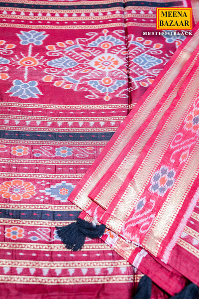 Black Soft Silk Saree – Minimal Zari Elegance