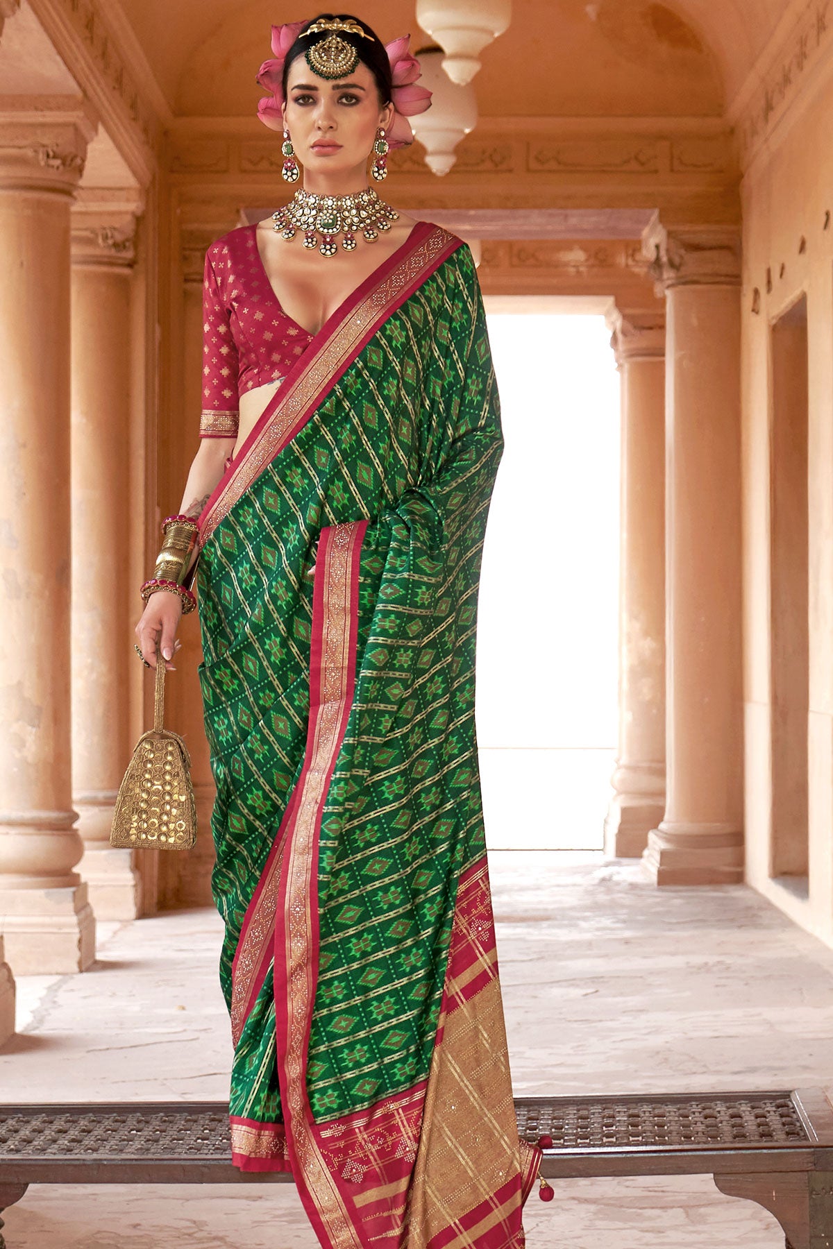 Green Silk Weaving Saree Elegant Traditional & Festive Wear
