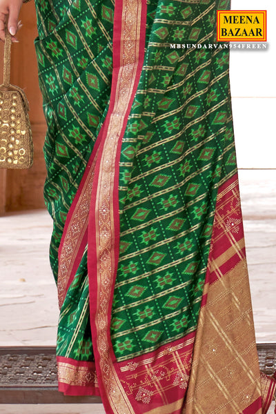 Green Silk Weaving Saree Elegant Traditional & Festive Wear