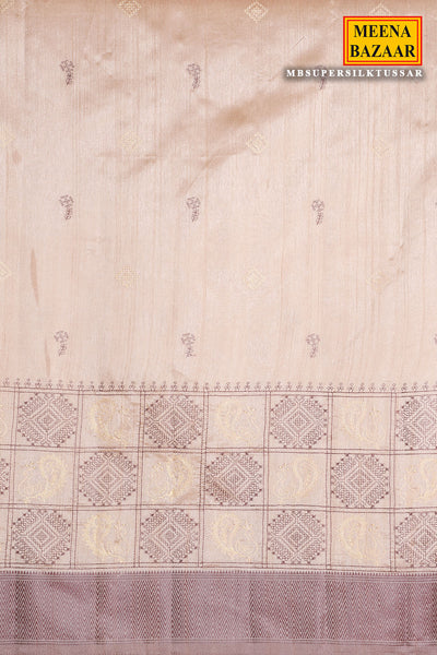 Tussar Silk Printed Thread Embroidered Saree