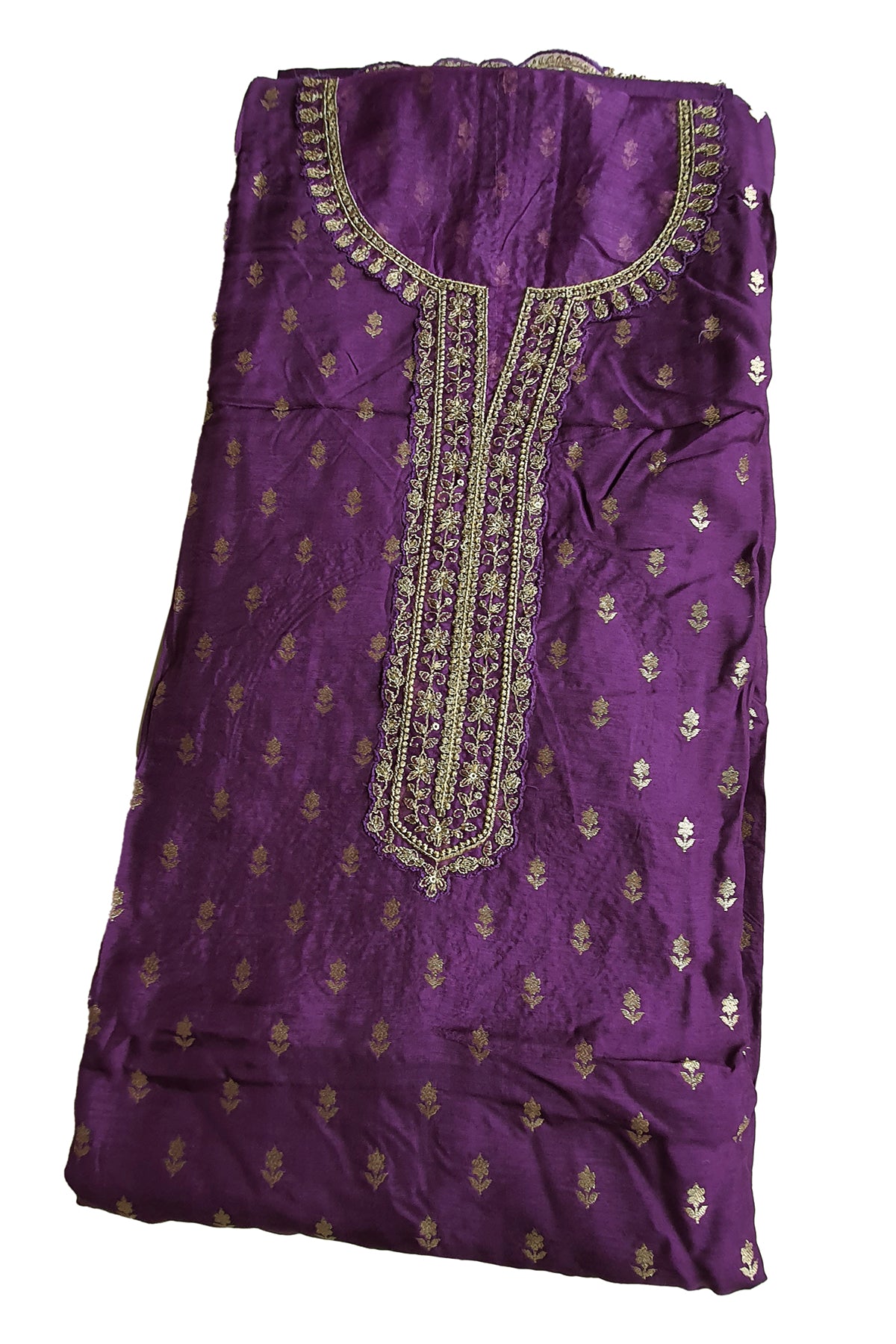 Purple Dola Silk Zari and Sequins Embroidered Suit Set