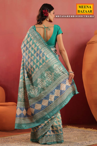 Rama Printed Cotton Saree Lightweight Daily & Office Wear