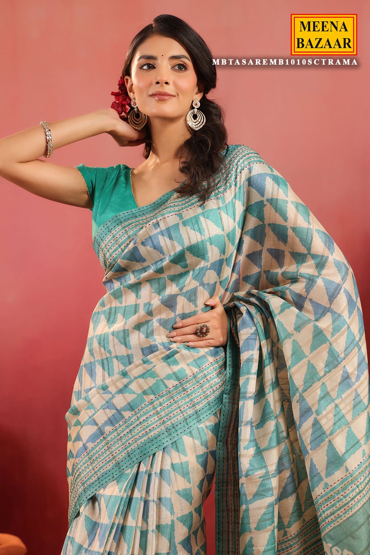 Rama Printed Cotton Saree Lightweight Daily & Office Wear