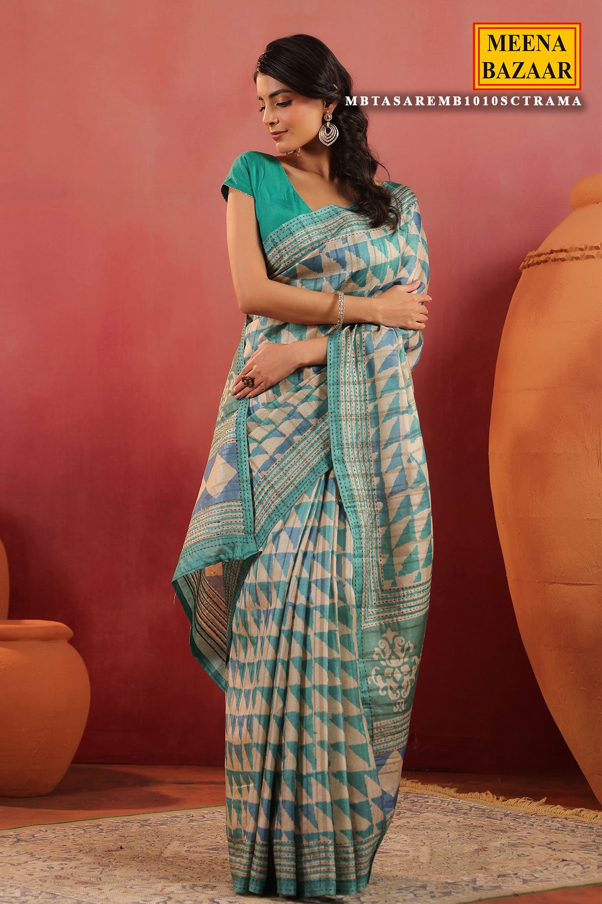 Rama Printed Cotton Saree Lightweight Daily & Office Wear