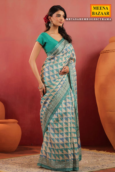 Rama Printed Cotton Saree Lightweight Daily & Office Wear