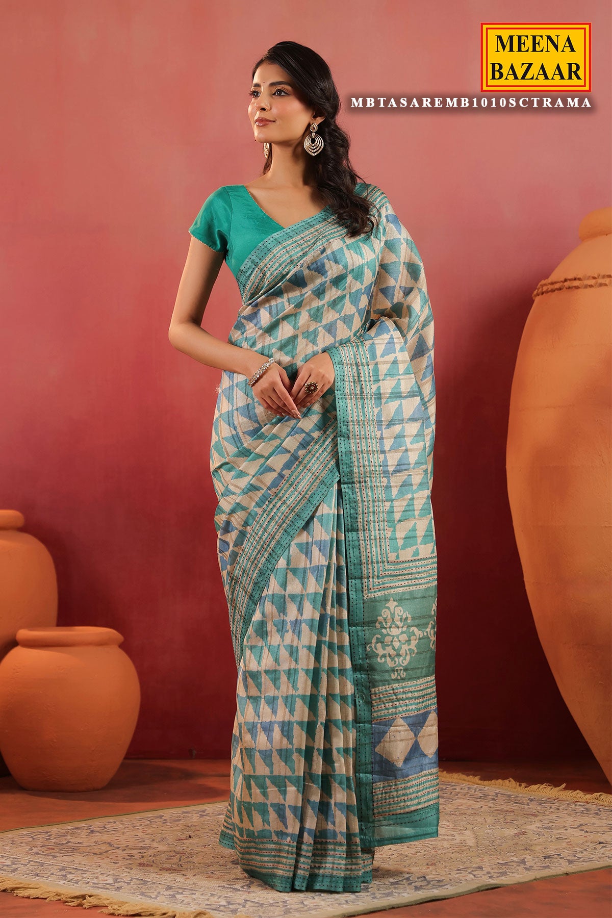 Rama Printed Cotton Saree Lightweight Daily & Office Wear