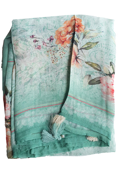 Sea Green Crepe Silk Digitally Printed Suit Set
