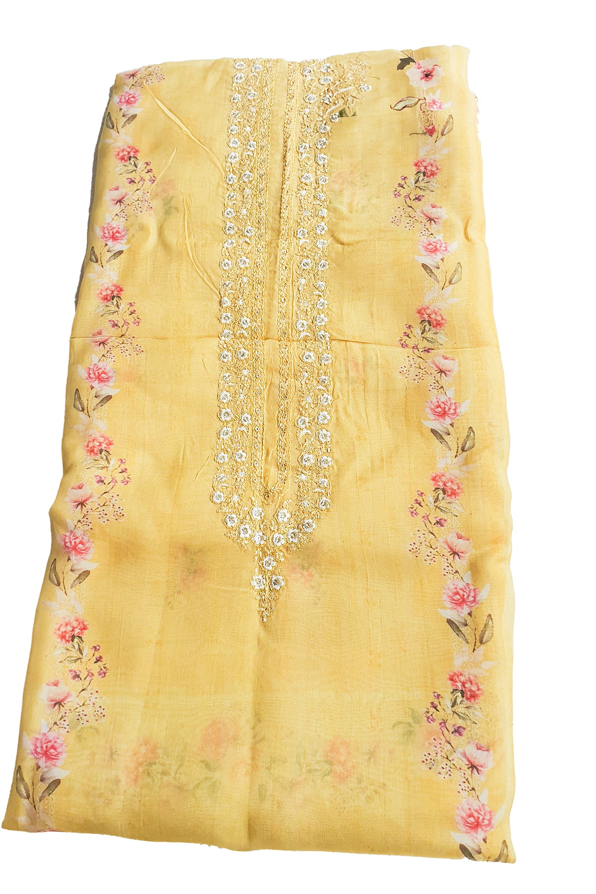 Mustard Crepe Silk Digitally Printed Suit Set