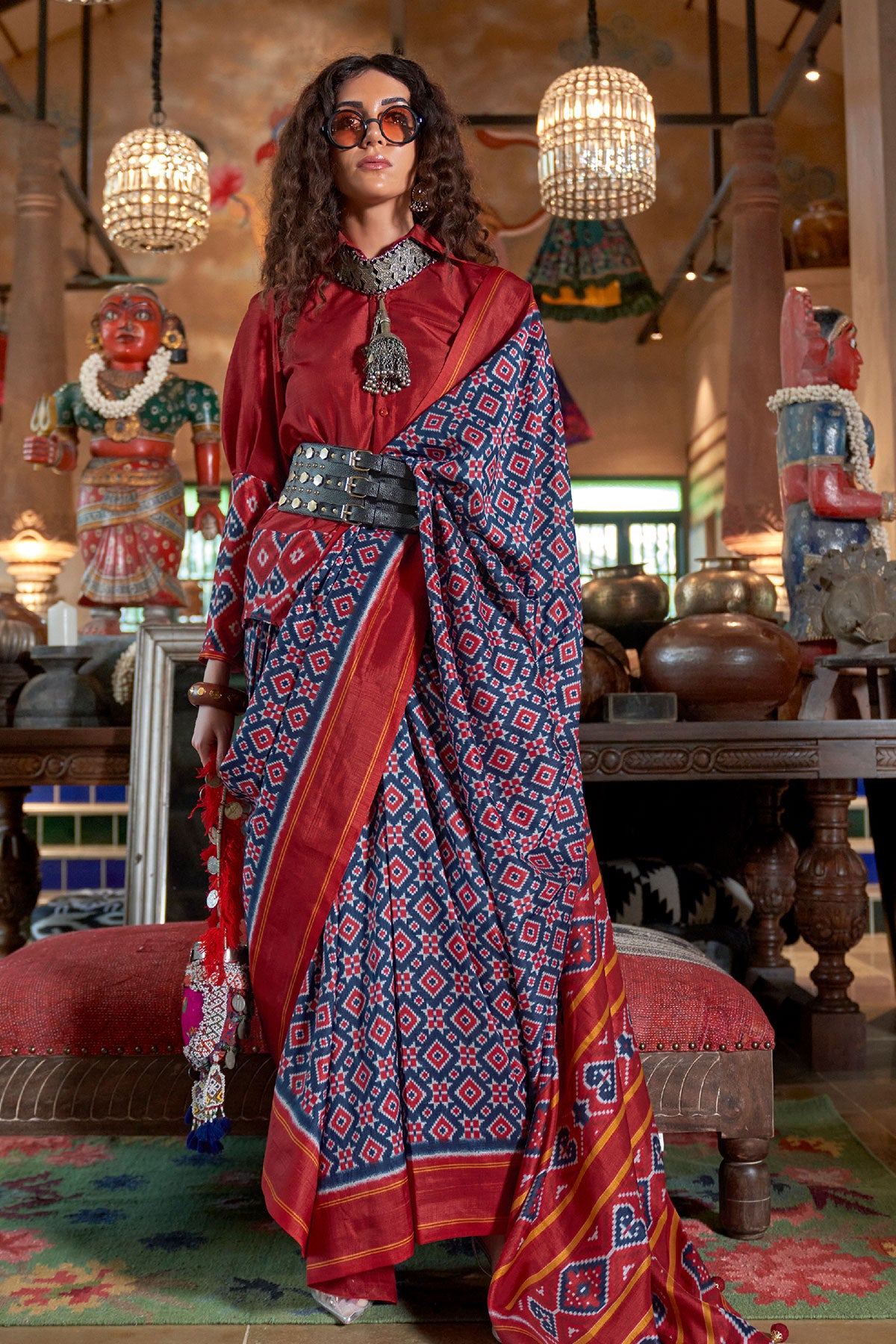 Navy Silk Weaving Saree Elegant Traditional & Festive Wear