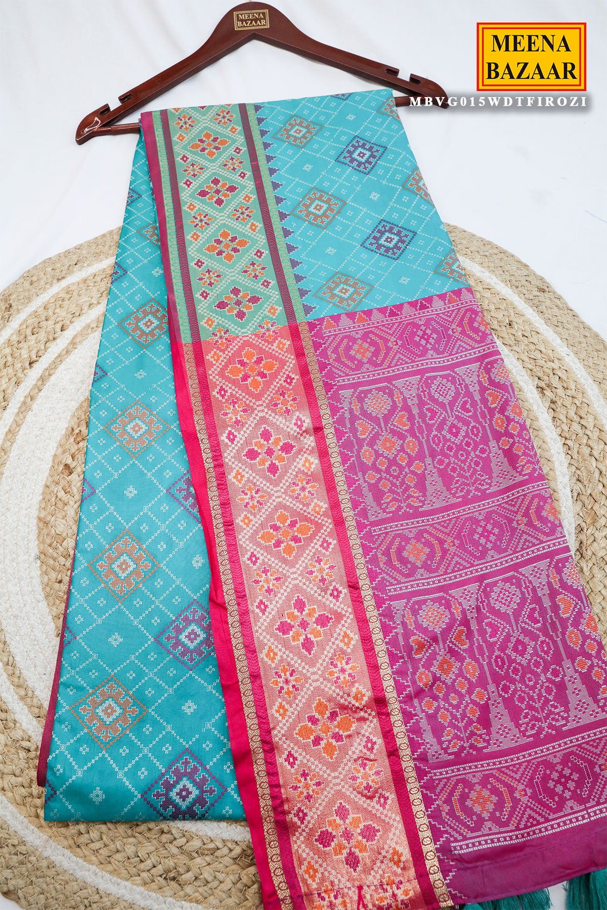 Firozi Silk Weaving Saree Elegant Traditional & Festive Wear
