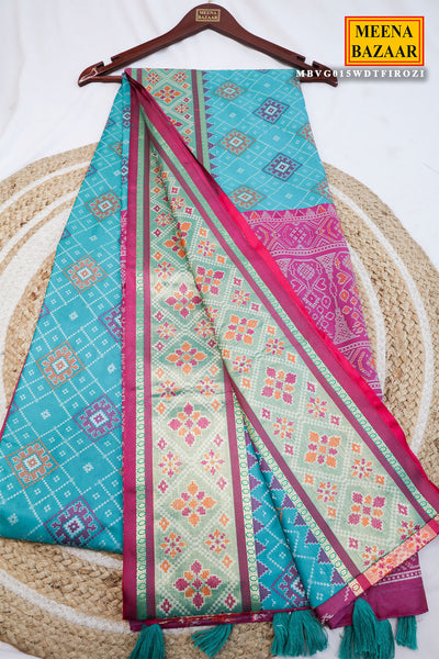 Firozi Silk Weaving Saree Elegant Traditional & Festive Wear