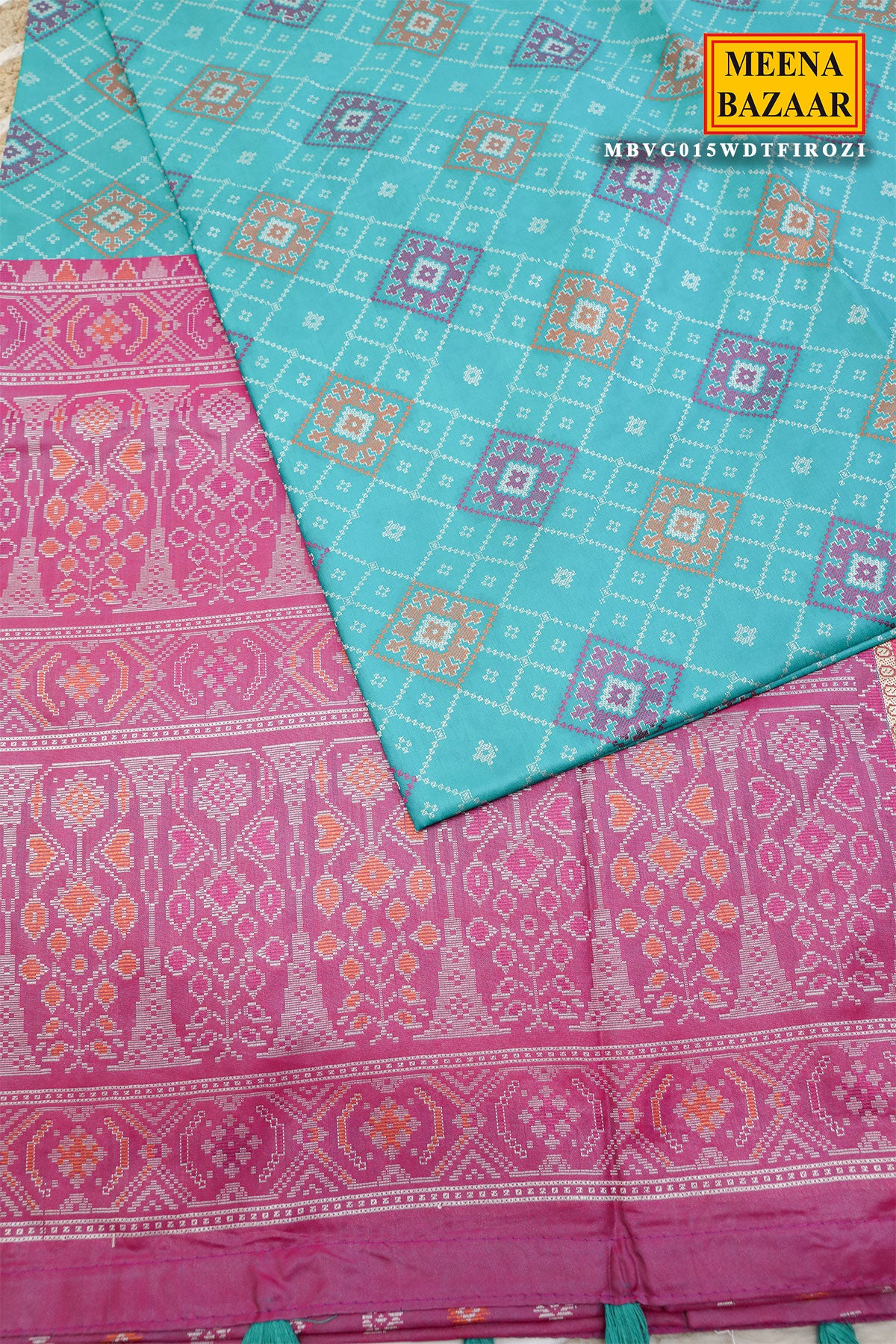 Firozi Silk Weaving Saree Elegant Traditional & Festive Wear