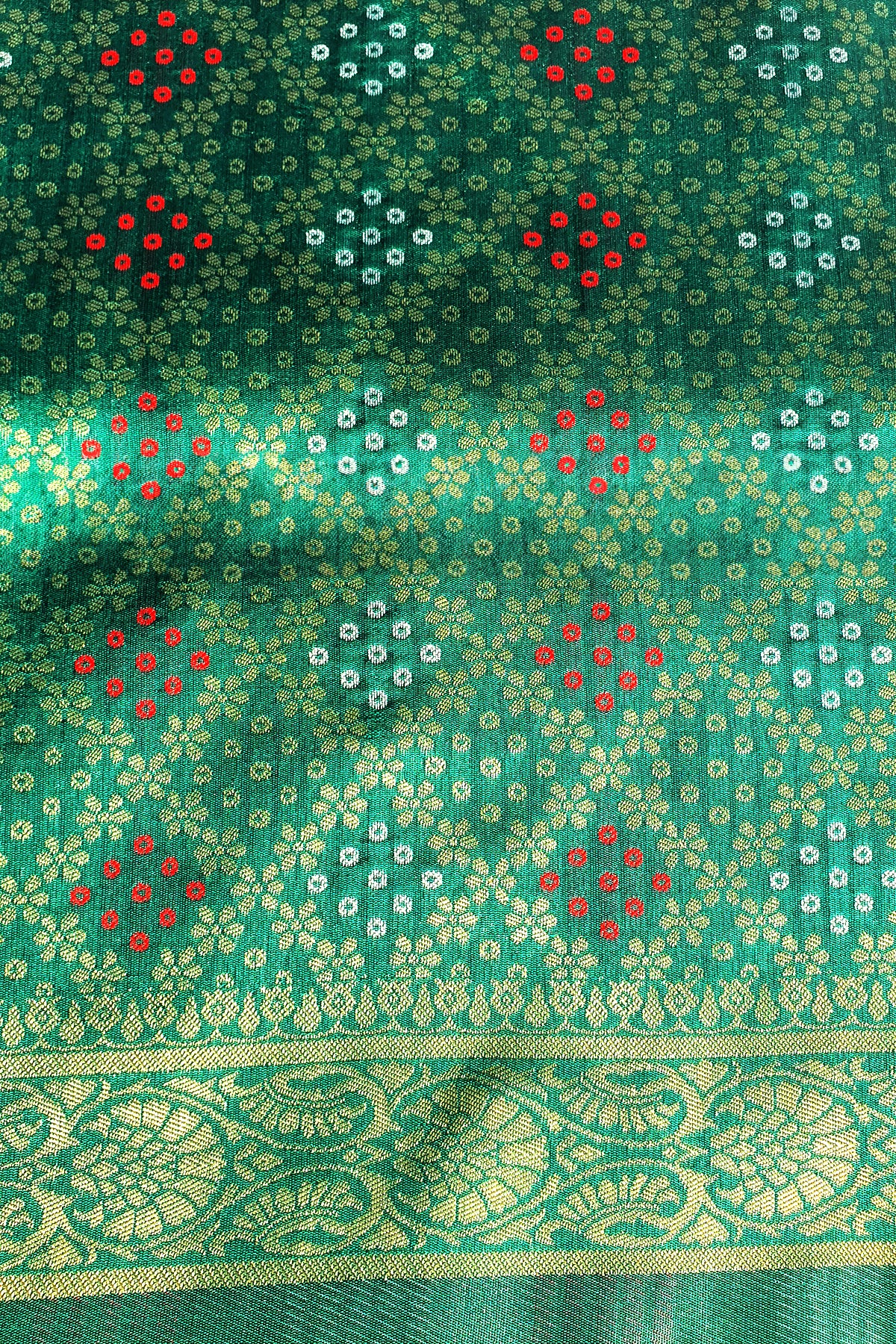 Bottle Green Cotton Woven Saree