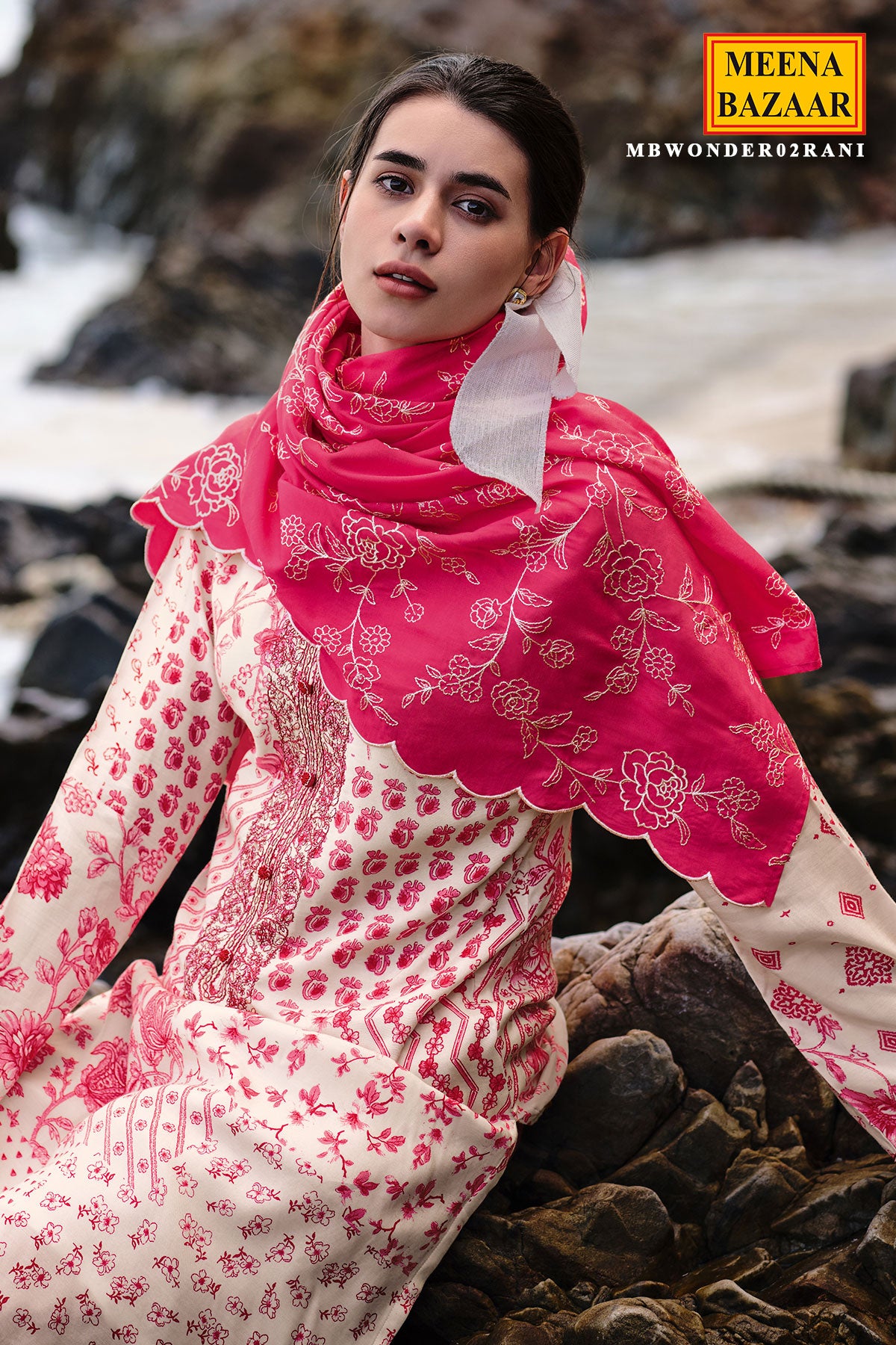 Rani Muslin Silk Embroidered Suit Set