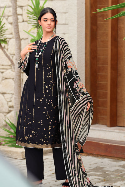 Black Silk Floral Zari and Lace Embroidered Suit Set