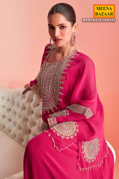 Rani Short Kaftan Set with Zari, Pearl & Mirror Work Stylish Festive Ensemble