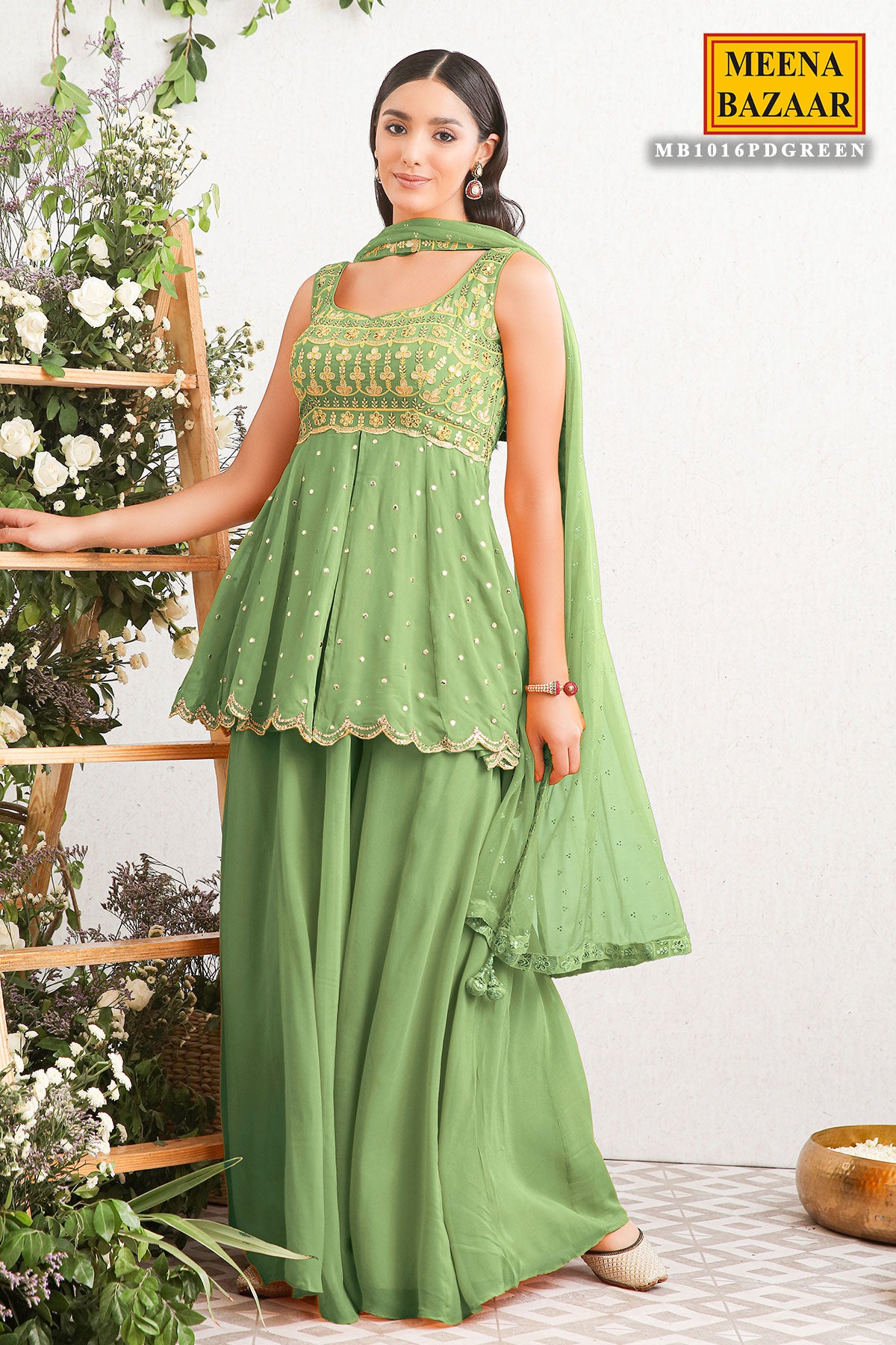 green gharara dress Green bridal Sharara - 32% OFF