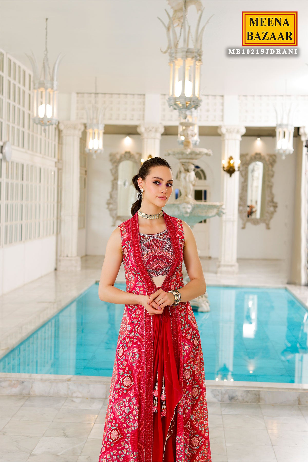 Mauve Georgette Sequins Embroidered Floor Length Anarkali Gown with Du – Meena  Bazaar