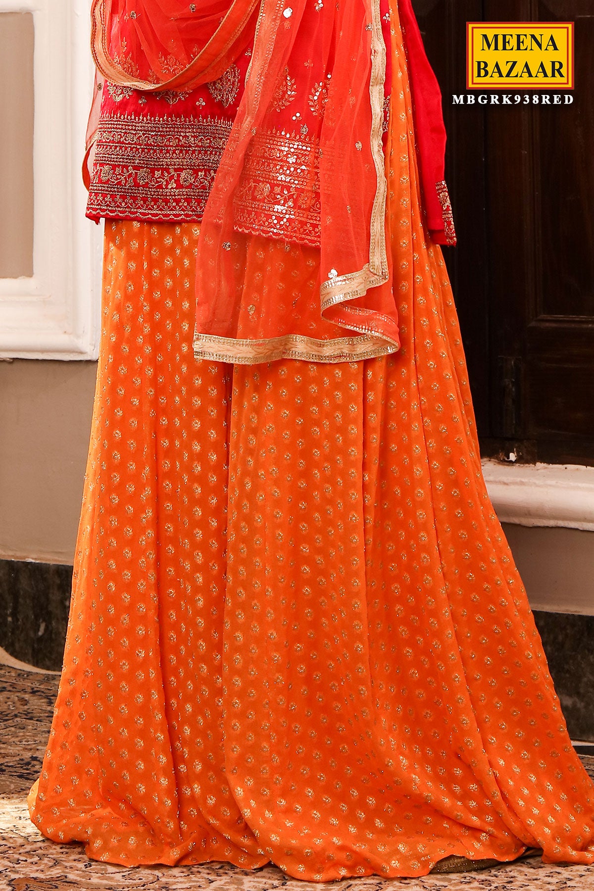Rani Silk Embroidered Sharara Suit