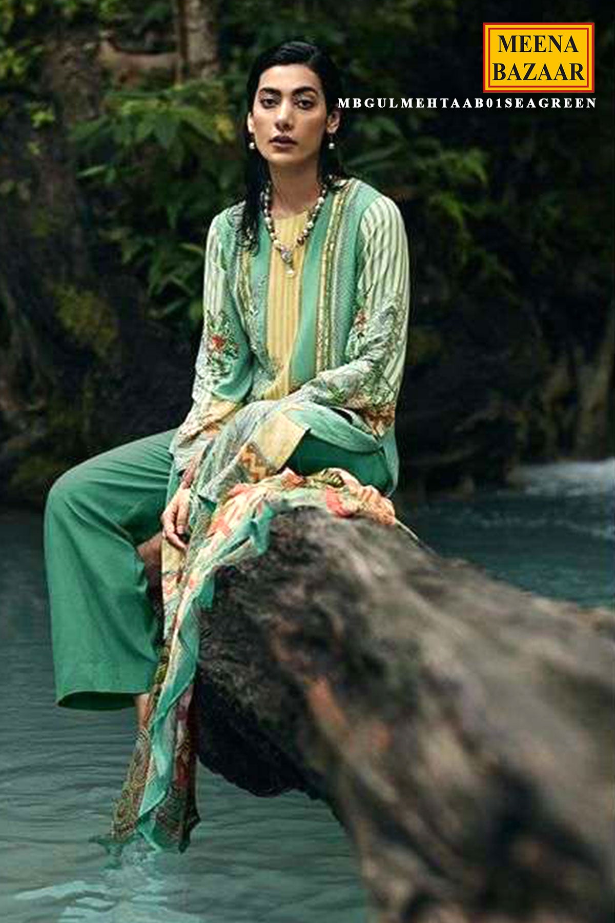 Sea Green Cotton Suit Set