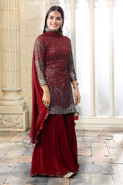 5109 Mustard Gharara/Sharara With High Low Kurti On sale till 12th march |  Indian dresses, Indian fashion, Pakistani dress design