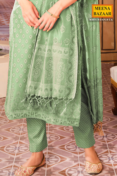 Pista Chanderi Cotton Woven Suit Set