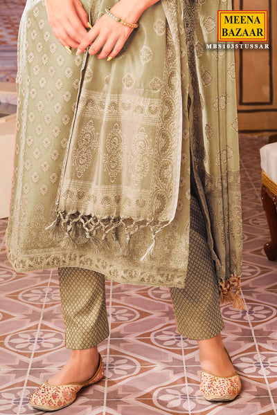 Tussar Chanderi Cotton Woven Suit Set