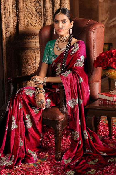 Red Silk Woven Saree