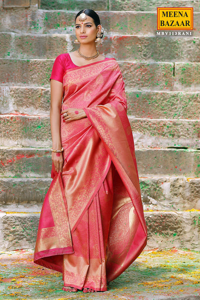 Rani Banarasi Silk Zari Woven Saree