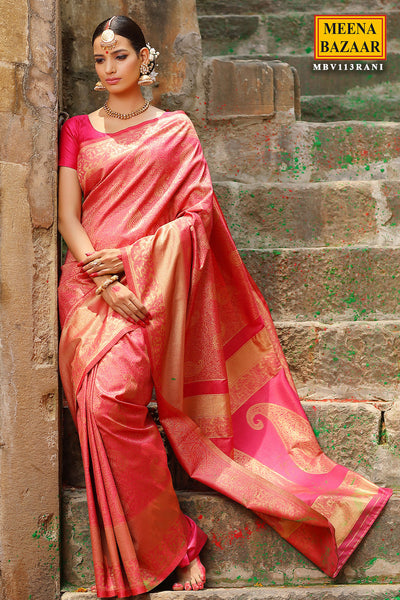Rani Banarasi Silk Zari Woven Saree