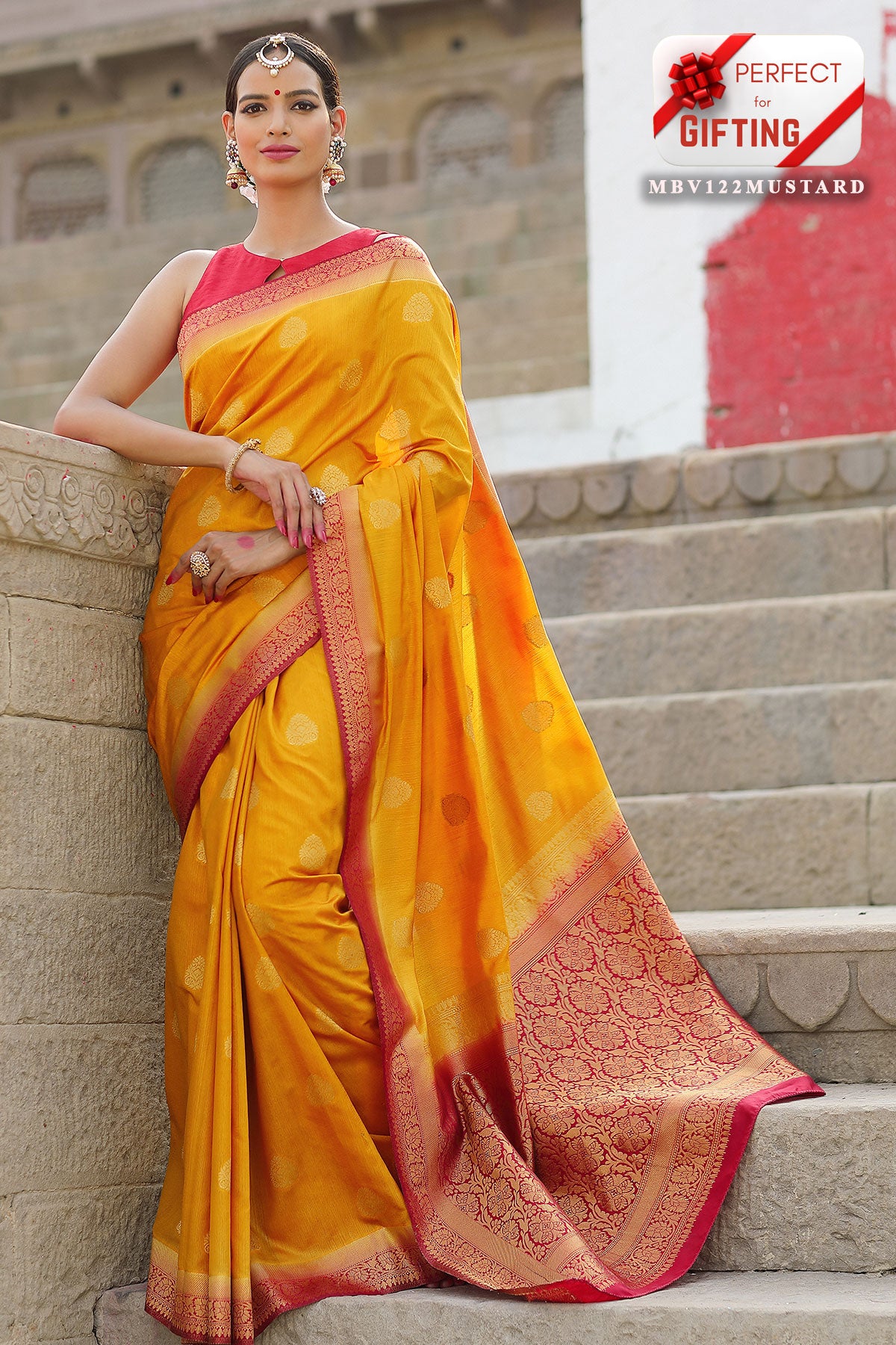 Yellow Silk & Zari Weave Saree